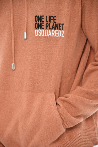 Maglia in Cashmere con Cappuccio e Tasche a Toppa