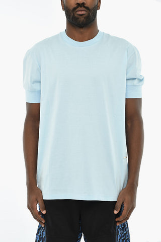 T-Shirt Girocollo in Cotone a Tinta Unita