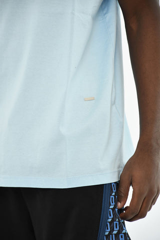 T-Shirt Girocollo in Cotone a Tinta Unita
