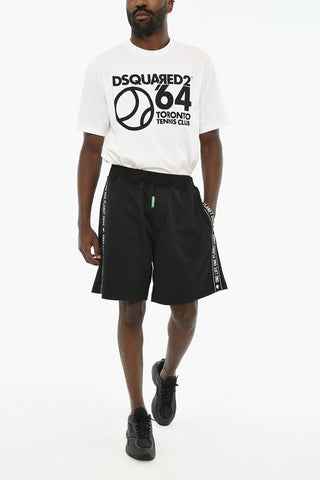 Shorts aus Baumwollmischung mit elastischem Bund