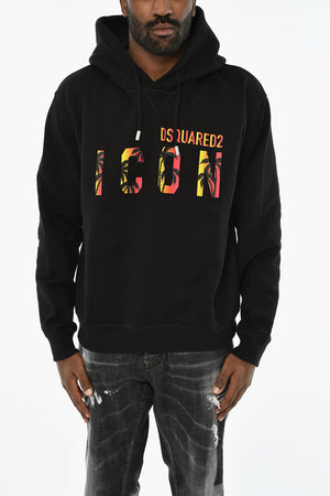 ICON Felpa Hoodie in Cotone con Logo Frontale