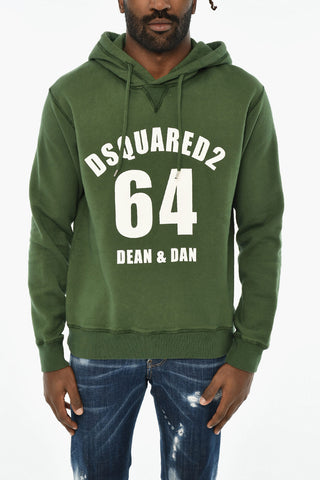 Cotton Hoodie with Contrasting Print