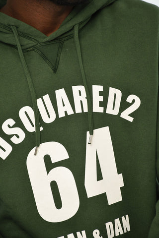 Cotton Hoodie with Contrasting Print