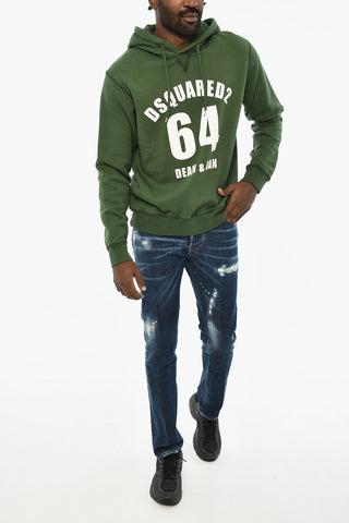 Cotton Hoodie with Contrasting Print