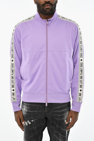 Cotton Zip-Up Sweatshirt with Side Logo