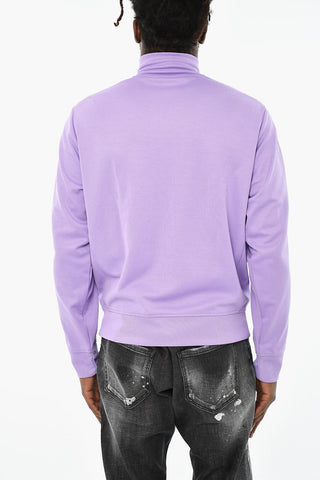 Cotton Zip-Up Sweatshirt with Side Logo