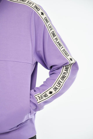 Cotton Zip-Up Sweatshirt with Side Logo