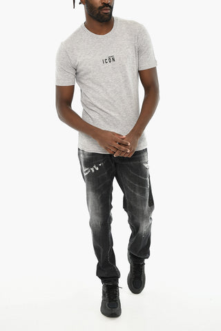 ICON T-Shirt Girocollo in Cotone Stampata
