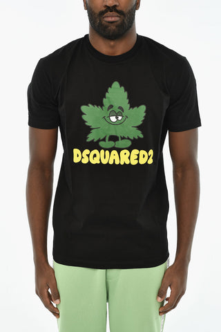 T-Shirt Girocollo in Cotone con Stampa