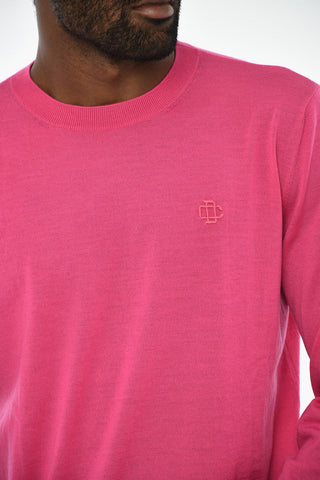 Pullover mit Rundhalsausschnitt aus Schurwolle mit Monogam Ton-in-Ton