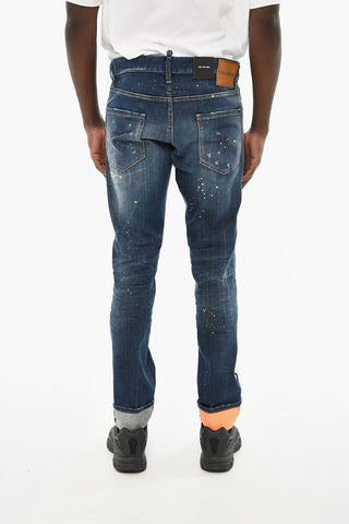 Painting-Effect Jeans with 17cm Side Logo