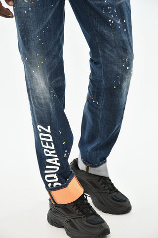 Painting-Effect Jeans with 17cm Side Logo