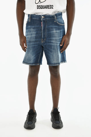 Denim-Shorts mit Monogramm