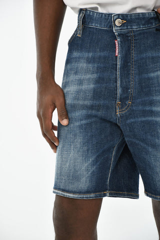 Denim-Shorts mit Monogramm