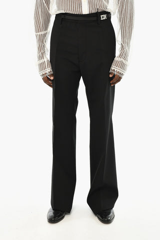 ICON Virgin Wool Trousers with Monogram Detail