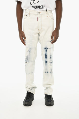 Jeans Distressed a Lavaggio Chiaro 17cm