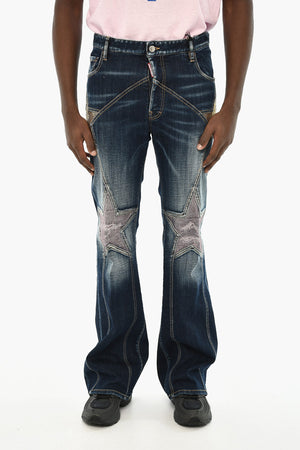 Stonewashed Boot-Cut Jeans