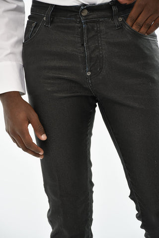 Dark-Wash Jeans With Button