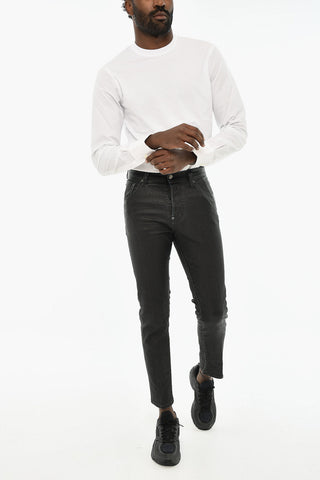 Dark-Wash Jeans With Button