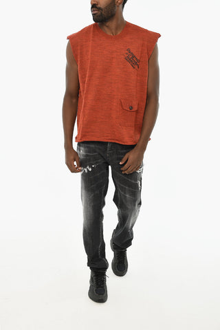 Ärmelloses Top aus Schurwolle mit Brusttasche