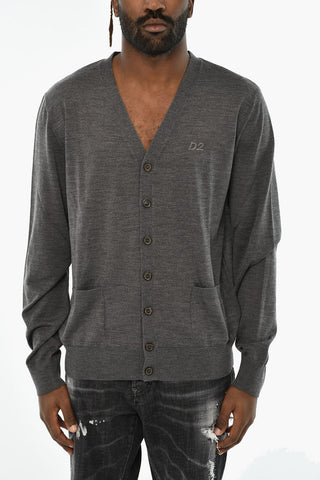 Virgin Wool Cardigan with V-Neck