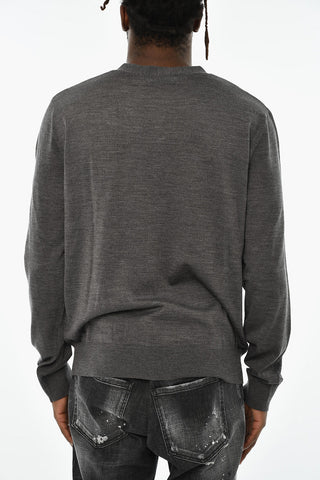 Virgin Wool Cardigan with V-Neck