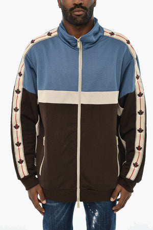 컬러블록 지퍼 스웨트셔츠 로고 테이프