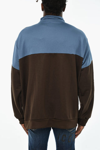 컬러블록 지퍼 스웨트셔츠 로고 테이프