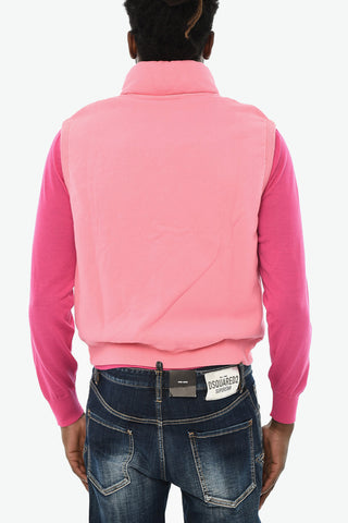 Cotton Sleeveless Sweatshirt with Snap Buttons