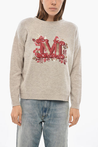 SPECIAL EDITION Cashmere-Blend Crewneck Sweater QUOTA with Sequin Embroidery