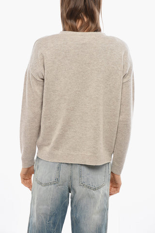 SPECIAL EDITION Cashmere-Blend Crewneck Sweater QUOTA with Sequin Embroidery