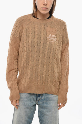 Maglia Girocollo in Cashmere Cable Knit