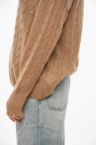 Maglia Girocollo in Cashmere Cable Knit