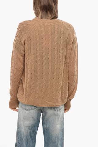 Maglia Girocollo in Cashmere Cable Knit