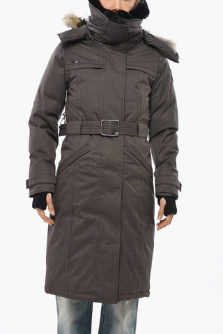 Piumino SHERA con Cintura e Cappuccio in Pelliccia