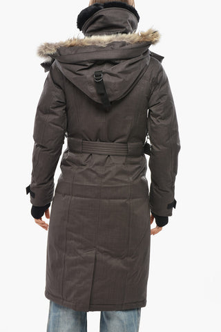 Piumino SHERA con Cintura e Cappuccio in Pelliccia