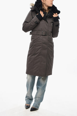 Piumino SHERA con Cintura e Cappuccio in Pelliccia