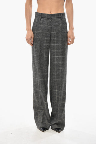 Virgin Wool-Blend District Check Trousers NADYA