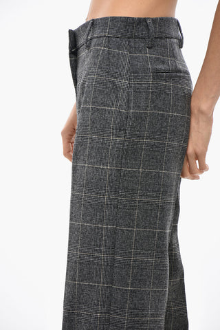 Virgin Wool-Blend District Check Trousers NADYA
