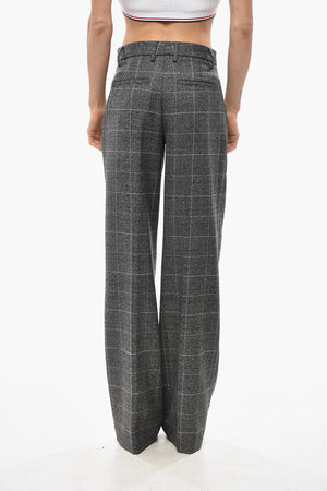 Virgin Wool-Blend District Check Trousers NADYA
