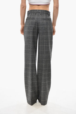 Virgin Wool-Blend District Check Trousers NADYA