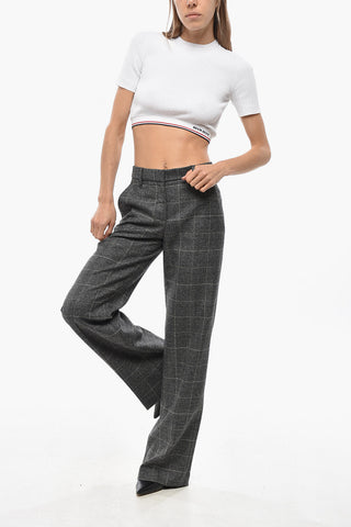Virgin Wool-Blend District Check Trousers NADYA