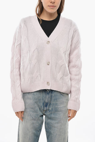 믹스 캐시미어 케이블 니트 가디건