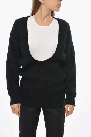 Reiner Kaschmirpullover mit weitem Ausschnitt