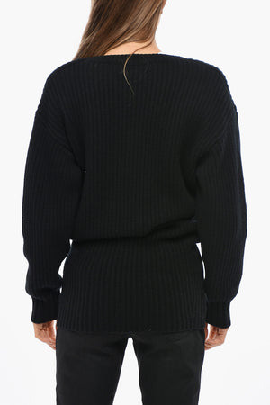 Reiner Kaschmirpullover mit weitem Ausschnitt