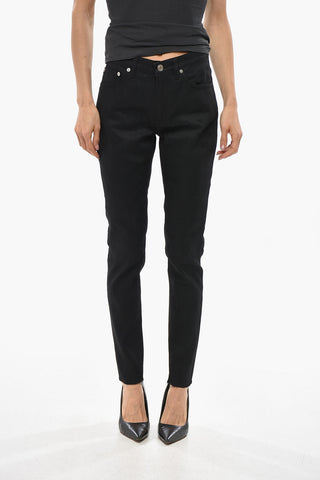 Jeans a Lavaggio Scuro con Bottone Argentato 13cm