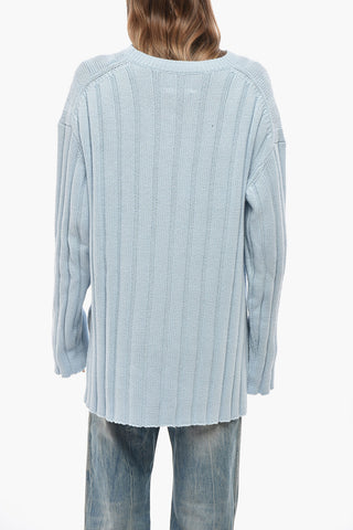 캐시미어 혼방 골지 라운드넥 니트