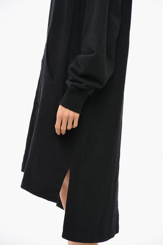 Hoodie-Kleid D-ILSE-D aus angerauter Baumwolle mit langen Ärmeln