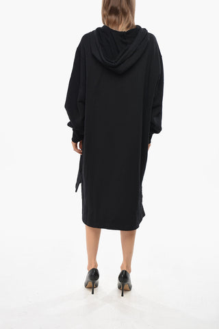 Hoodie-Kleid D-ILSE-D aus angerauter Baumwolle mit langen Ärmeln