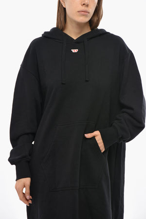 Hoodie-Kleid D-ILSE-D aus angerauter Baumwolle mit langen Ärmeln